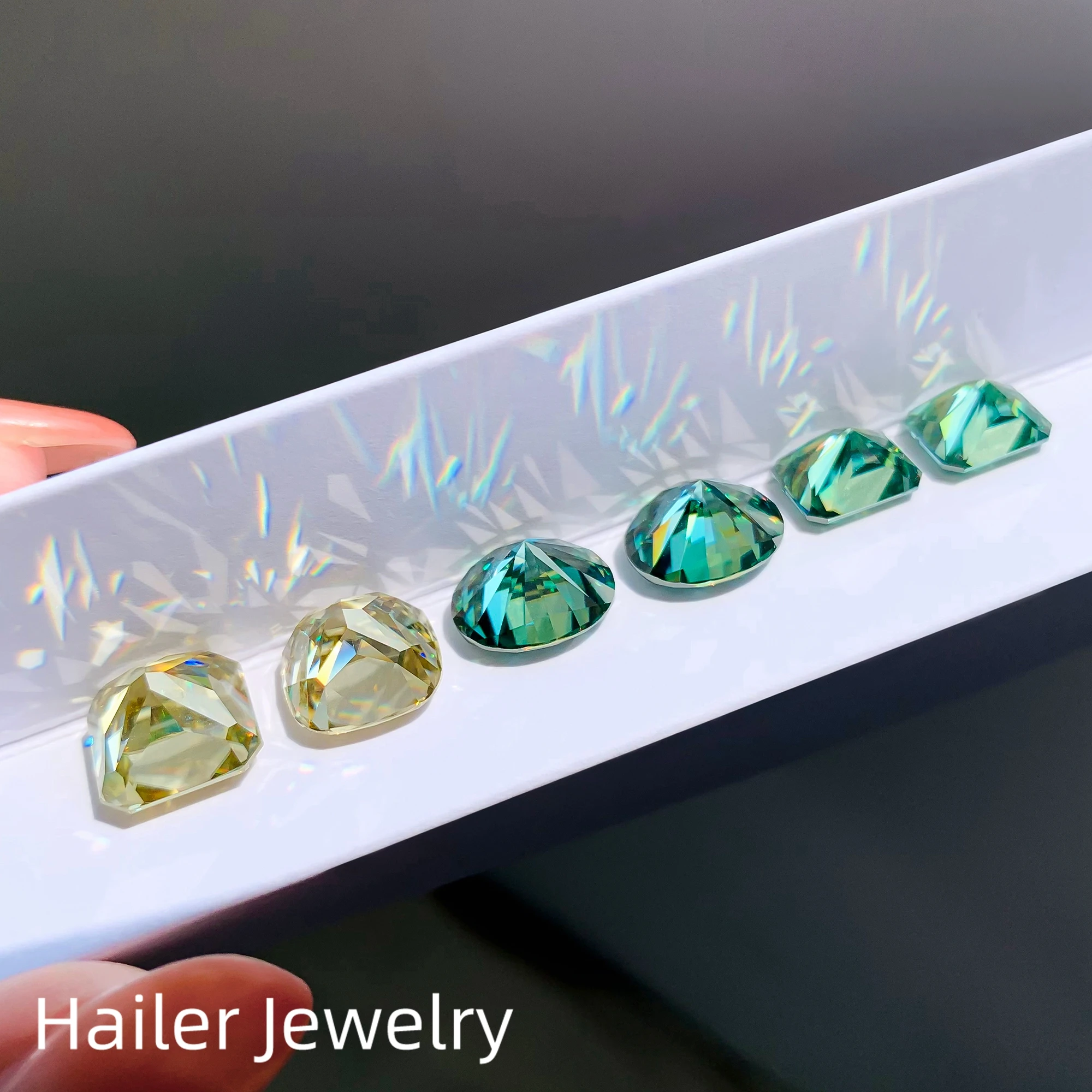 Wholesale dark green color fancy intense yellow cut moissanite stone loose diamonds vvs1