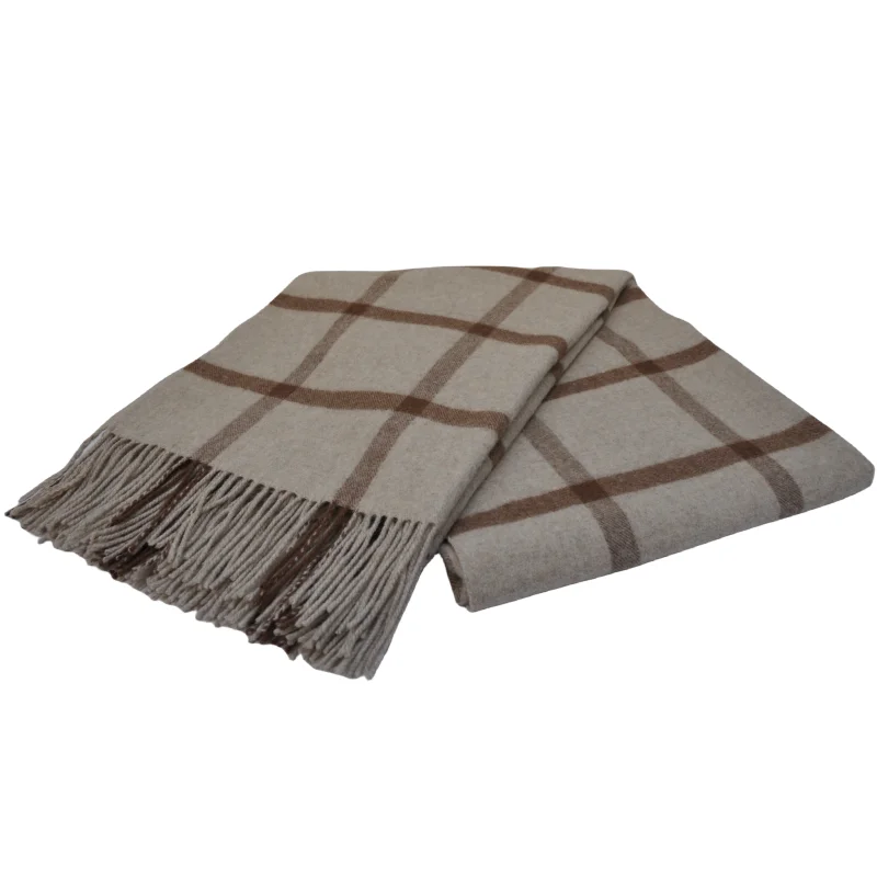 BLUE PHOENIX plaid wool blanket 100% wool cozy soft plaid tartan luxury custom for sofa couch travel outdoor picnic