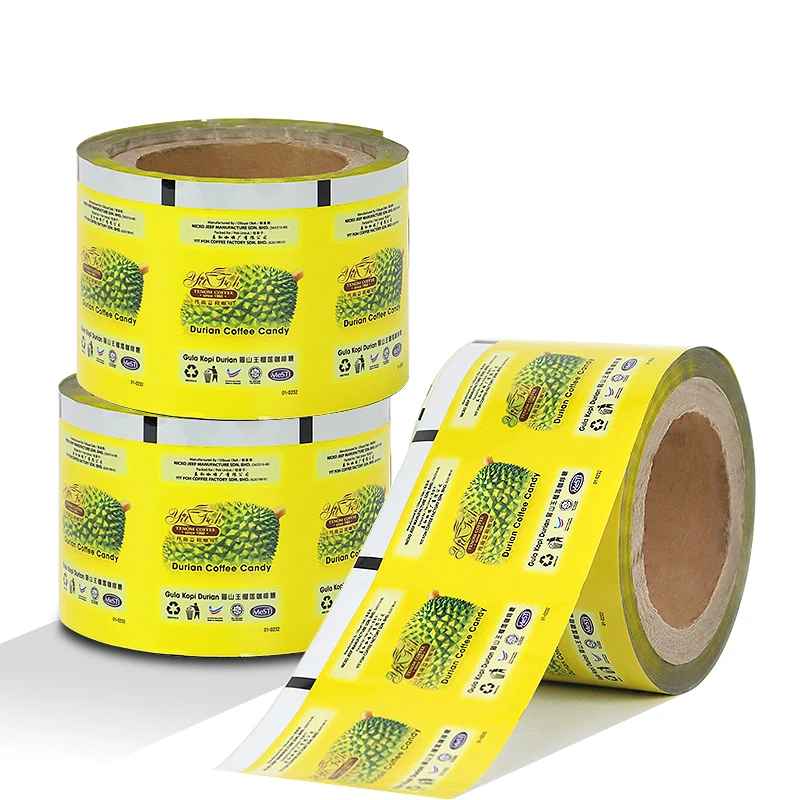 Hot sales custom printed Metallized PET Twist Candy Wrap film Roll Food Packaging Candy Wrap Film Roll