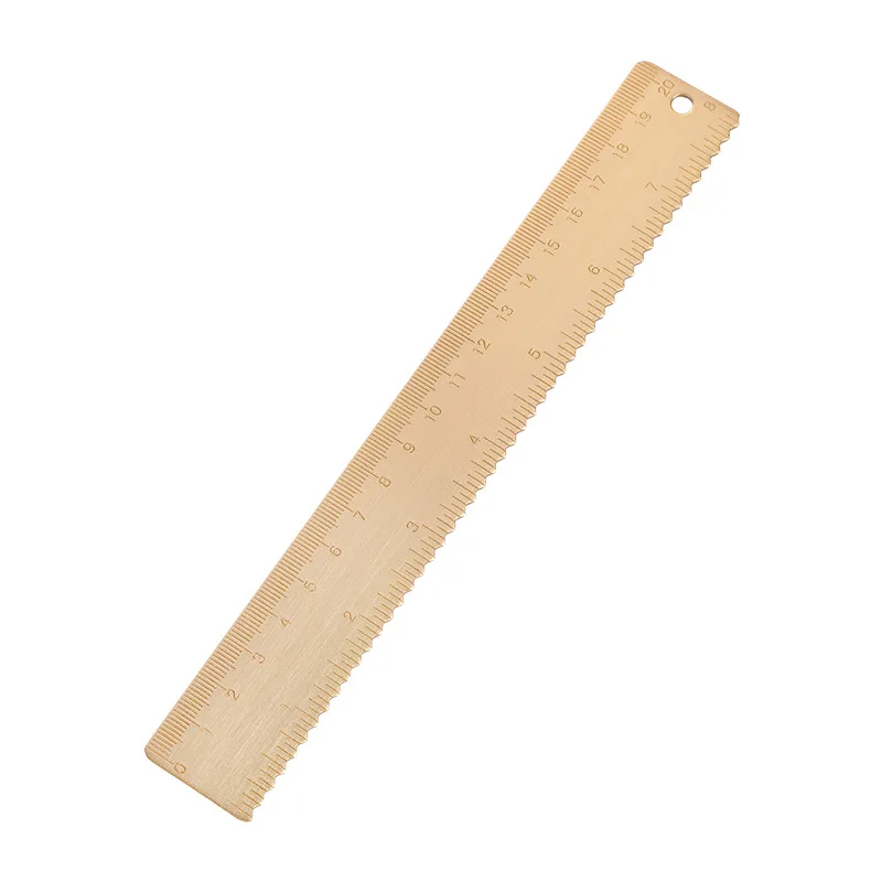 Золотая латунная прямая Линейка, металлическая линейка с волнами