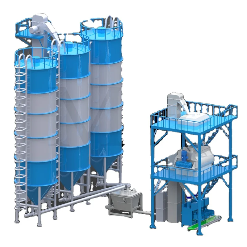 3-5T/H Stainless/Carbon Steel Premix Simple Ribbon Blender Mixer Dry Dry Mortar Machines Plant