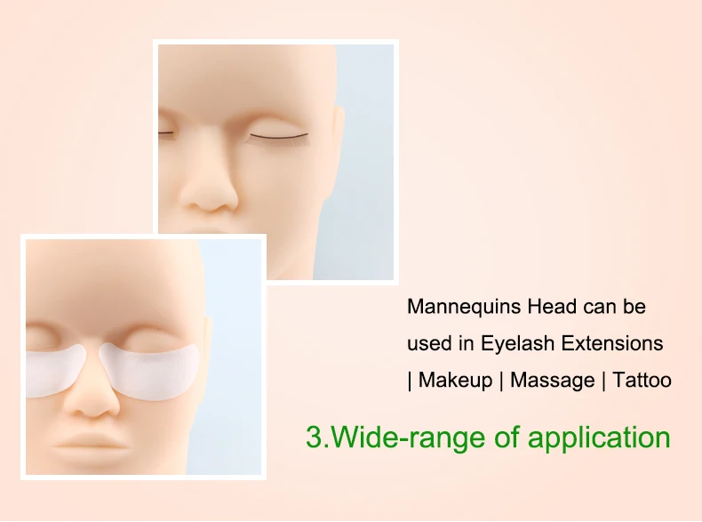Practice Tool Eyelashes Training Flat Mannequin Heads For False Lashes Extensions