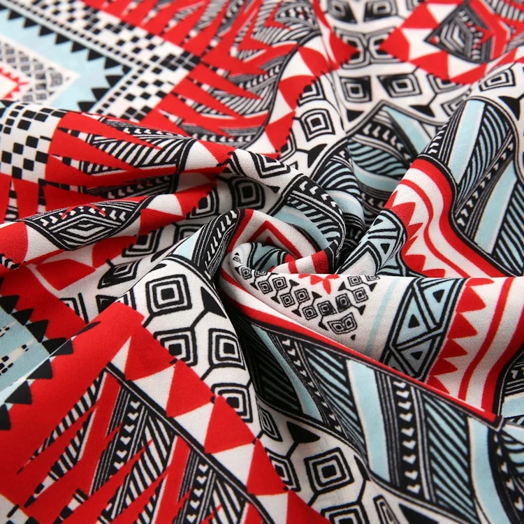 
Abstract geometric custom print fabric chiffon printed chiffon dress fabric 