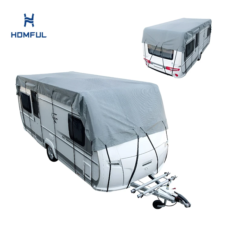 HOMFUL Europe Waterproof Tailored Travel Utility Trailer Covers RV Accessories Foldable Caravan Rv Roof Top Trailer Covers