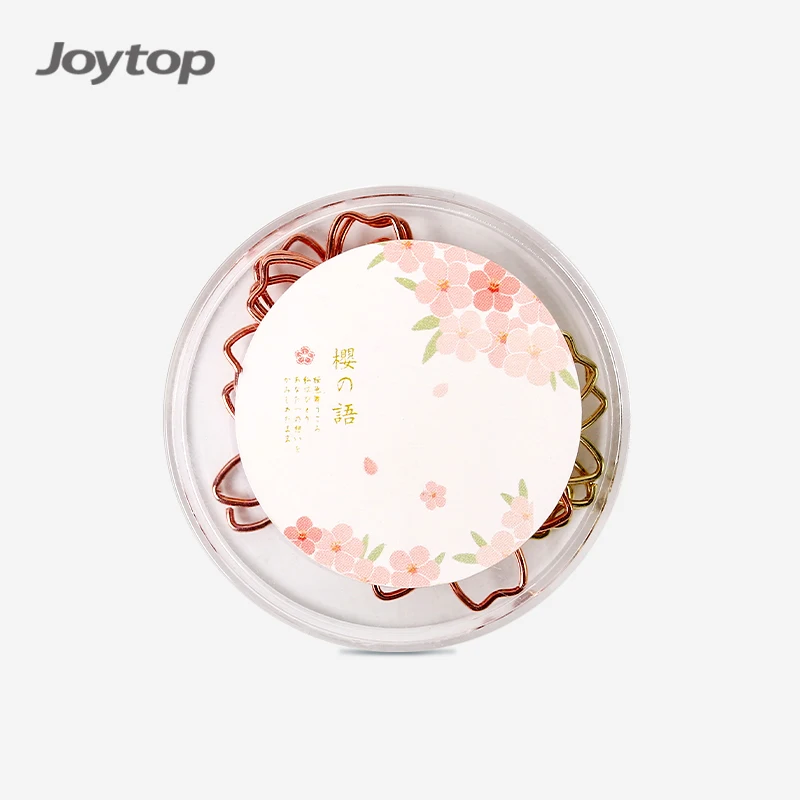 Joytop Promotional Custom Rose Gold Metal Sakura Cherry Blossom Flower Paper Clips