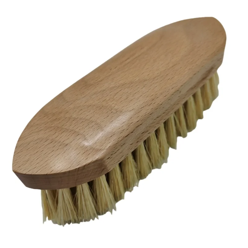 wholesale customized Shoe cleaner 100% natural wooden horsehair shine shoe cleaning brush