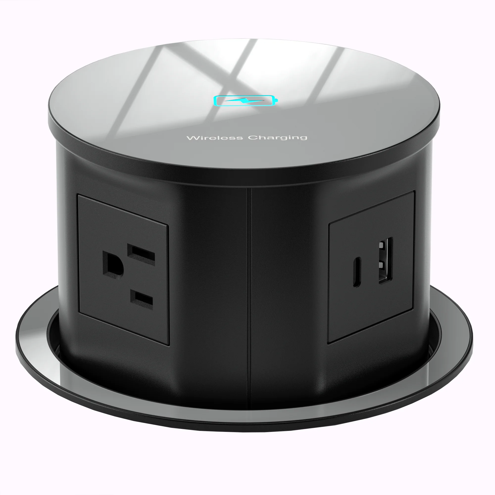 Round countertop pop-up 4 outlet, waterproof pop up outlet with 3 Outlet and USB Ports