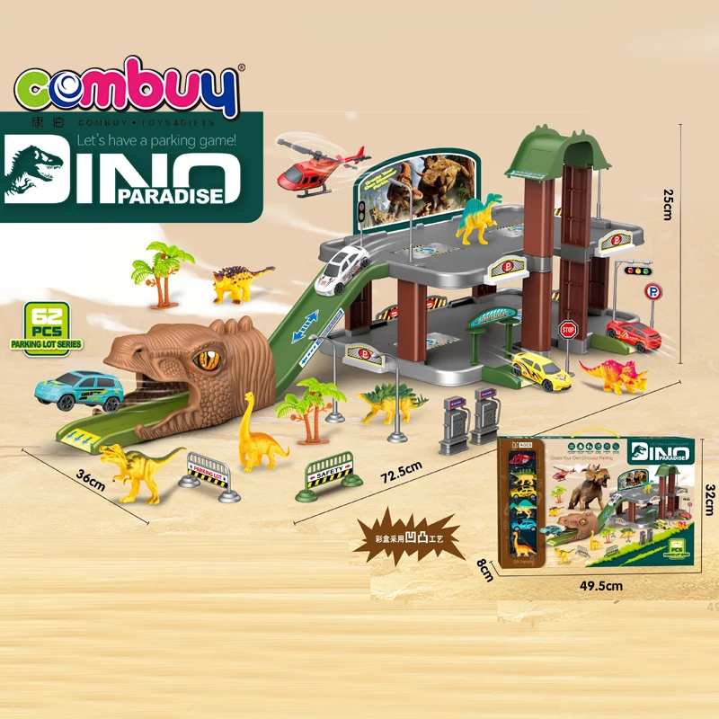 Parking lot set DIY slot car create dinosaur track toy sets