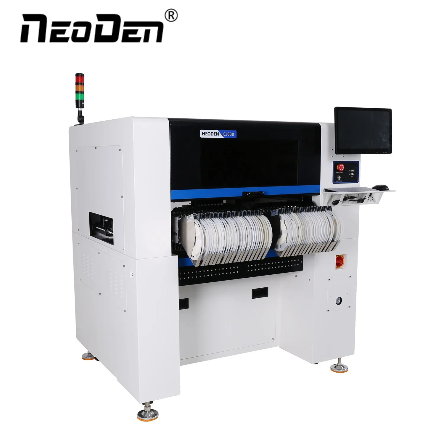 
China factory smt surface mount pick place robot machines with 8 heads 66 feeders 