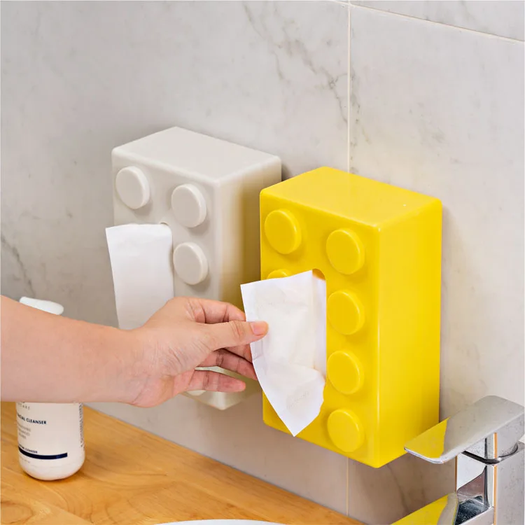 Luxury Cartoon Facial Tissue Box Design Building Blocks Tissue box Fashion paper Tissue Storage holder for Household Car Bedroom