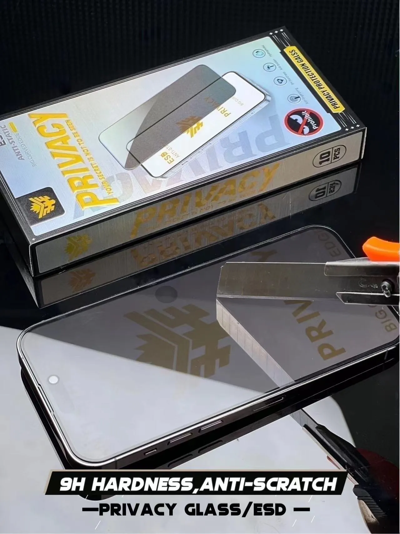 Popular mobile phone tempered film anti spy privacy screen protector for huawei for xiaomi for oppo