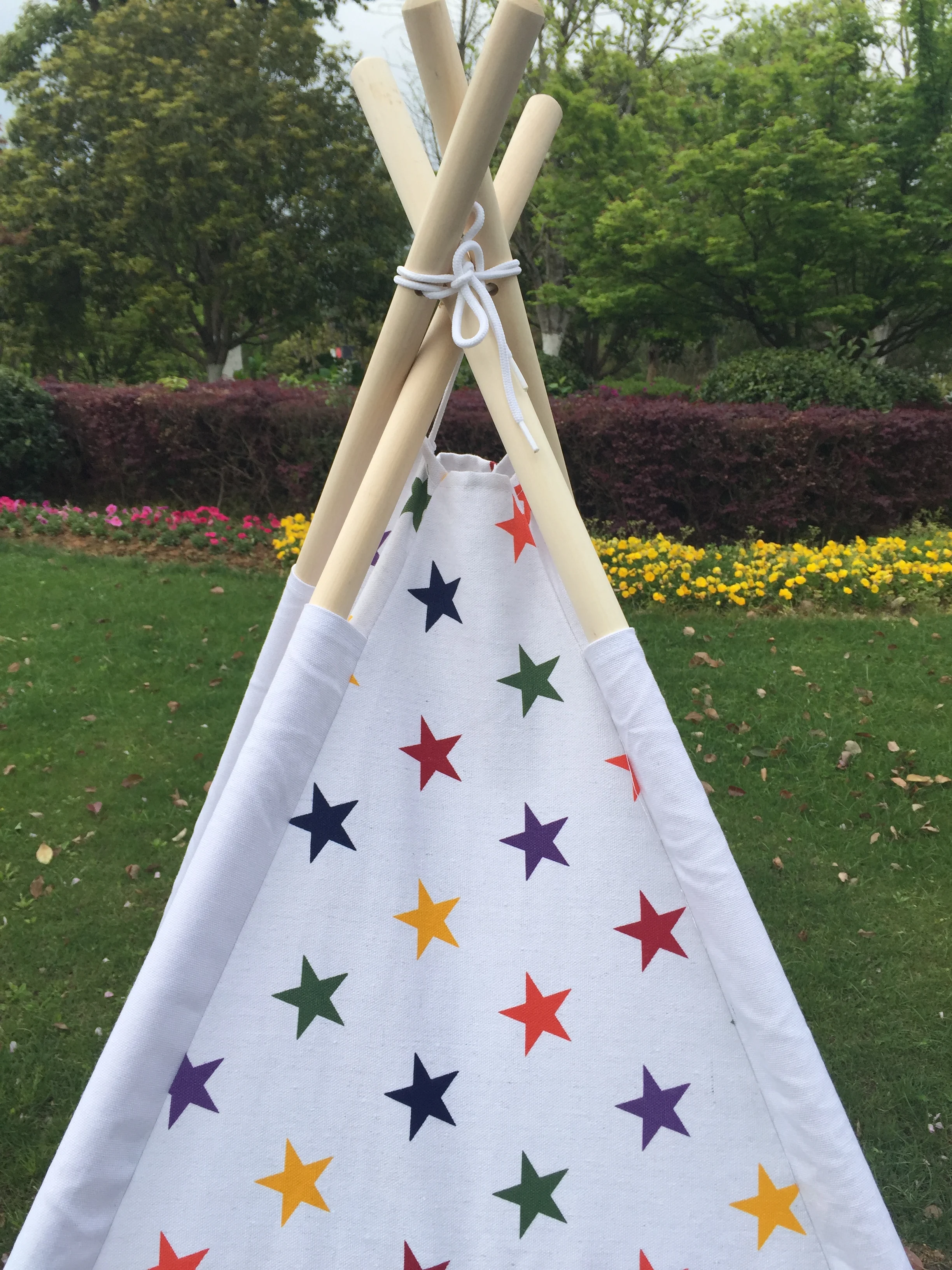 star Indoor  Outdoor  Wooden Canvas Kids cheap grow Play camping  indian teepee tent