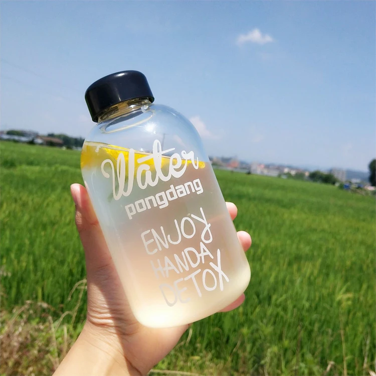 Whole Sale Glass Bottle Water Glass Borosilicate Bottle Water Shatterproof 22Oz Glass Jar Tumbler For Girls