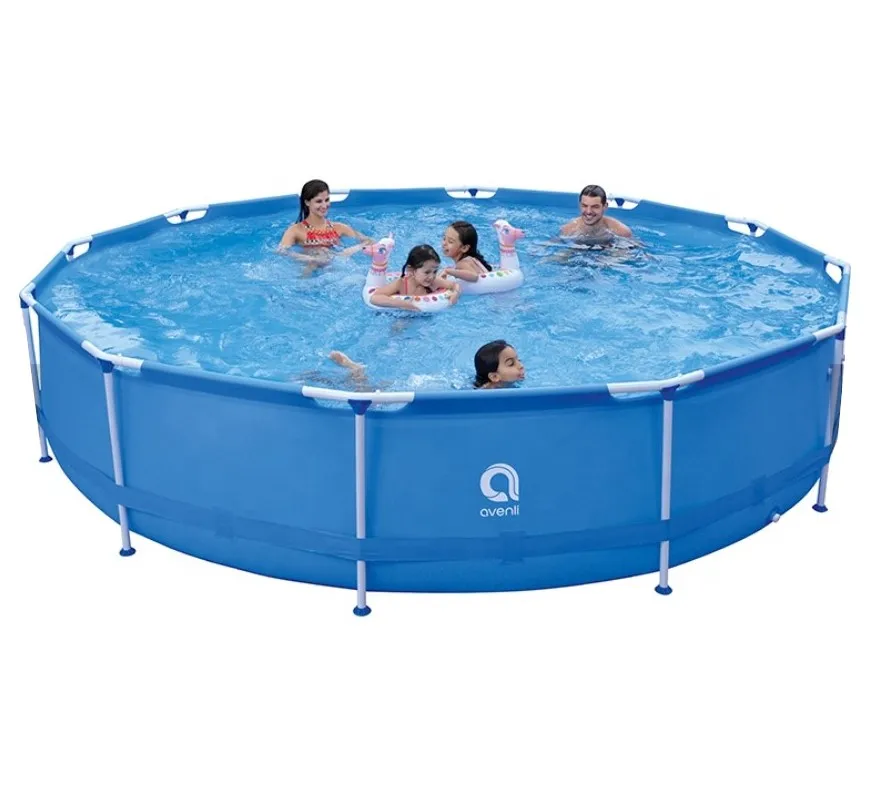 2020 JILONG 17800 round steel frame swimming pool 14 feet PVC above ground pool with pump