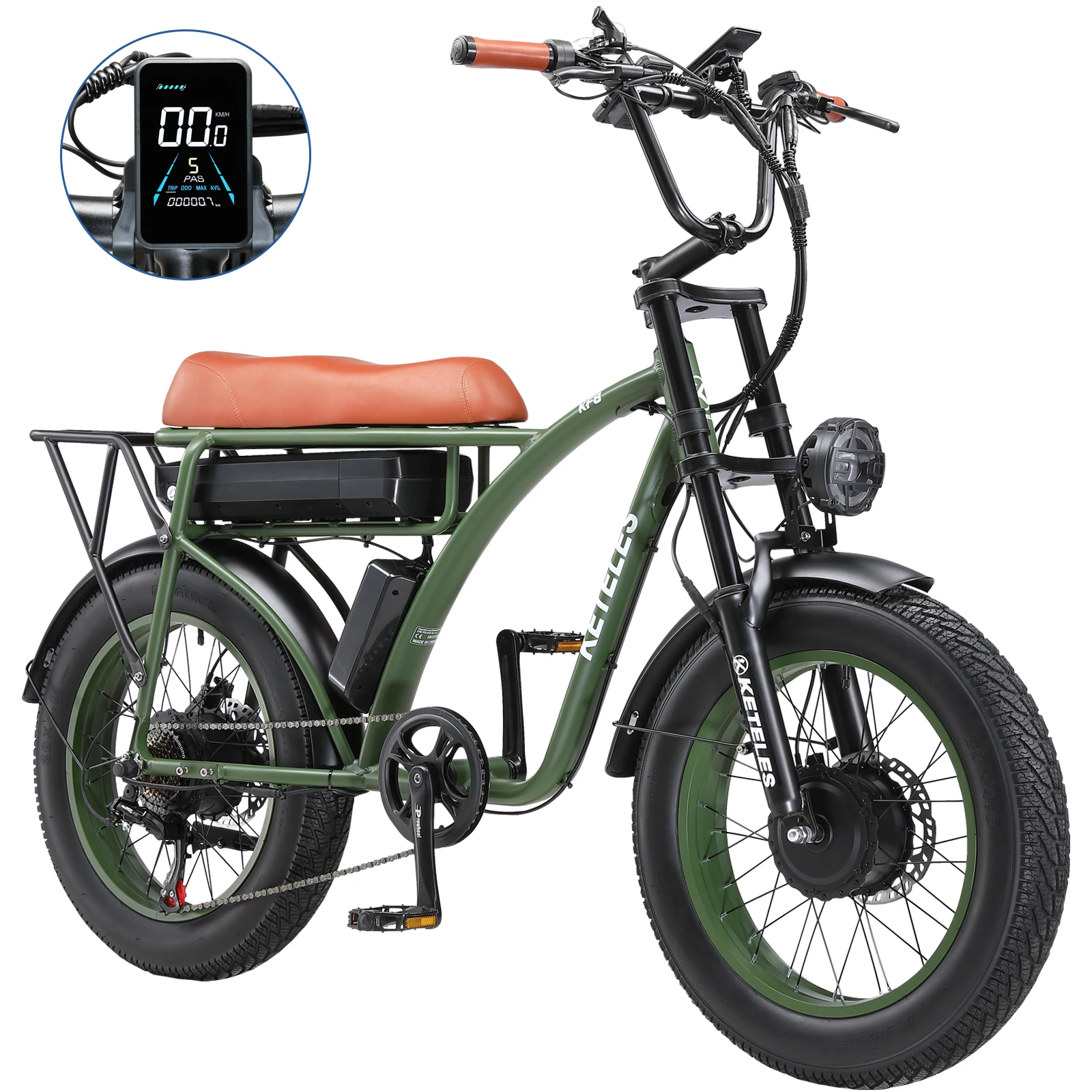 ЕС склад Ebike Ретро стиль 2x1000 Вт Бесплатная доставка 23Aч Многофункциональный толстый велосипед KF8 банановое Сиденье Электрический