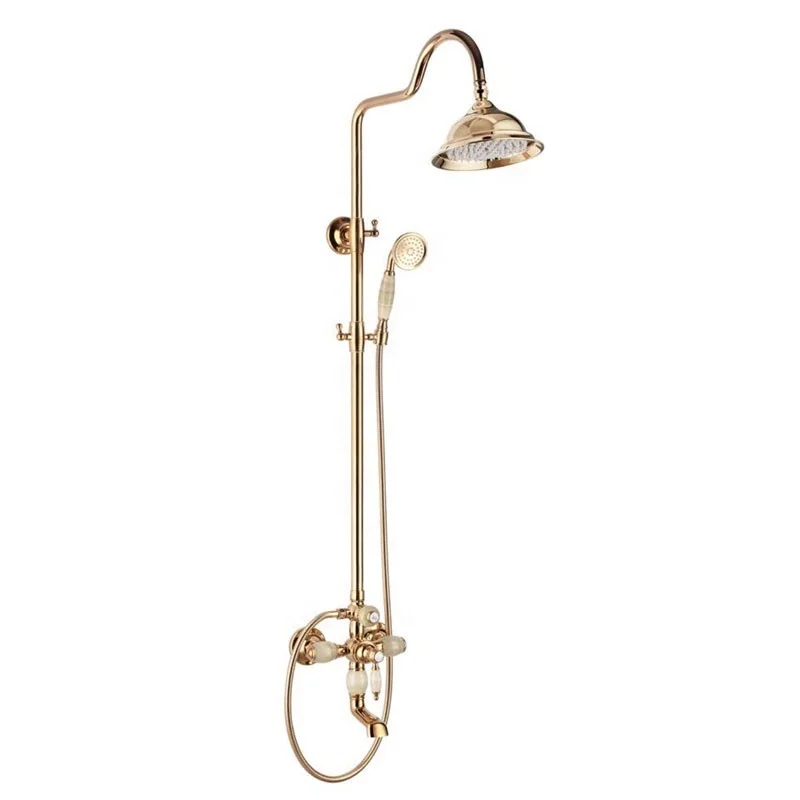 Foshan Factory Brass Rose Gold Shower Chrome Shower Mixer Telephone Hand Shower