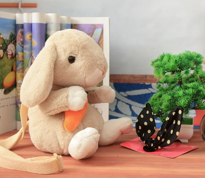 Children rabbit backpack shoulder bag radish outdoor plush toy rabbit bag