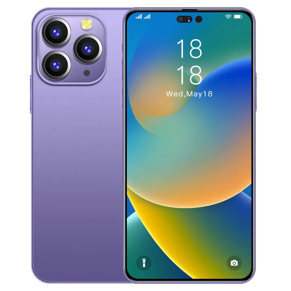 i14 Pro Max Fingerprint unlock smart phone 6.8 inch 4G mobile phone smartphones support OEM / ODM for your brand