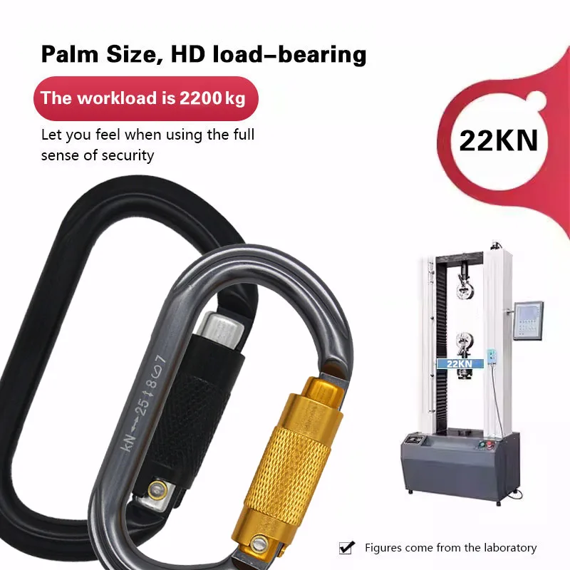 2023 Heavy Duty Hiking Climbing Multi Tool 22kn Locking Carabiner Custom Logo Aluminum