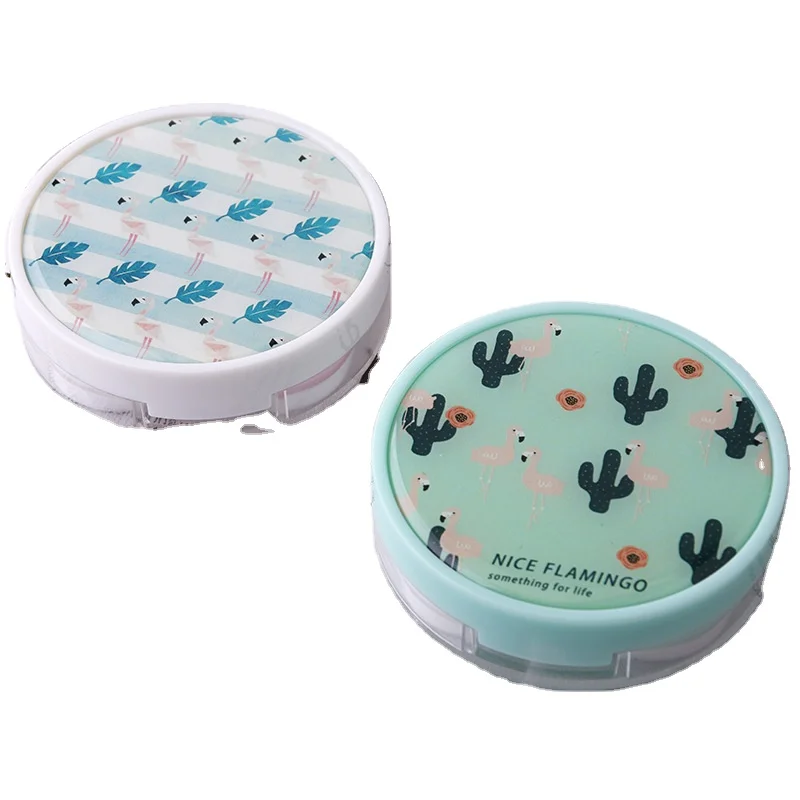 DIY round cactus ins net red contact lens case nursing box companion box magic array beauty contact lenses case box