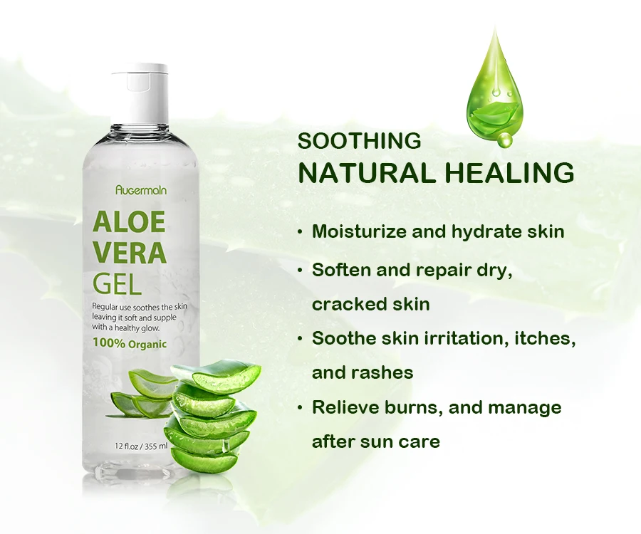 OEM Organic Pure 100% Aloe Vera Gel Face Skin Moisturizer Soothing Lightening Cream Gel De Aloe Vera Gel for Face Private Label