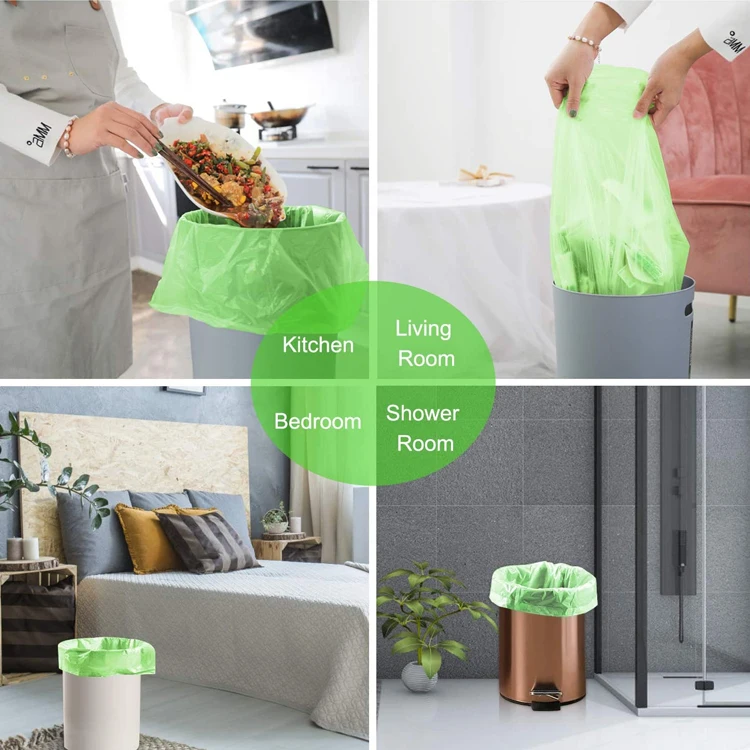 Wholesale Compostable Biodegrad Ecological Eco Friendly Degradable Garbage Rubbish Plastic 60 55 33 30 13 Gallon Trash Bag Roll