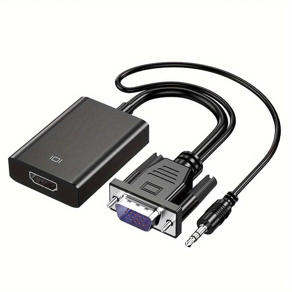 Адаптер VGA-HDMI с аудио переходником папа-женщина VGA конвертер 1080p аудио-видео адаптер с USB-кабелем питания.