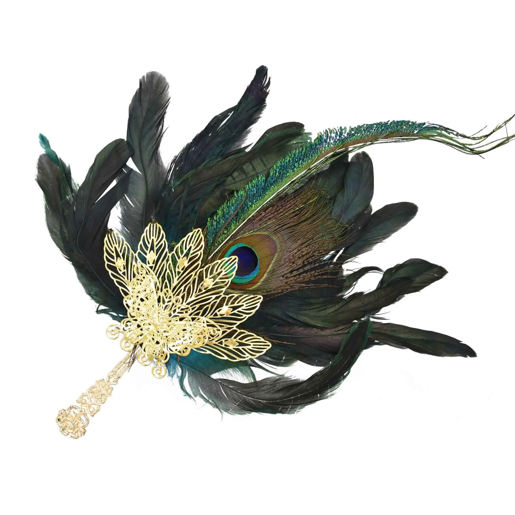 Cosplay Party Women Accessories Thai Ethnic Tourism Party Peacock Feather Handheld Fan