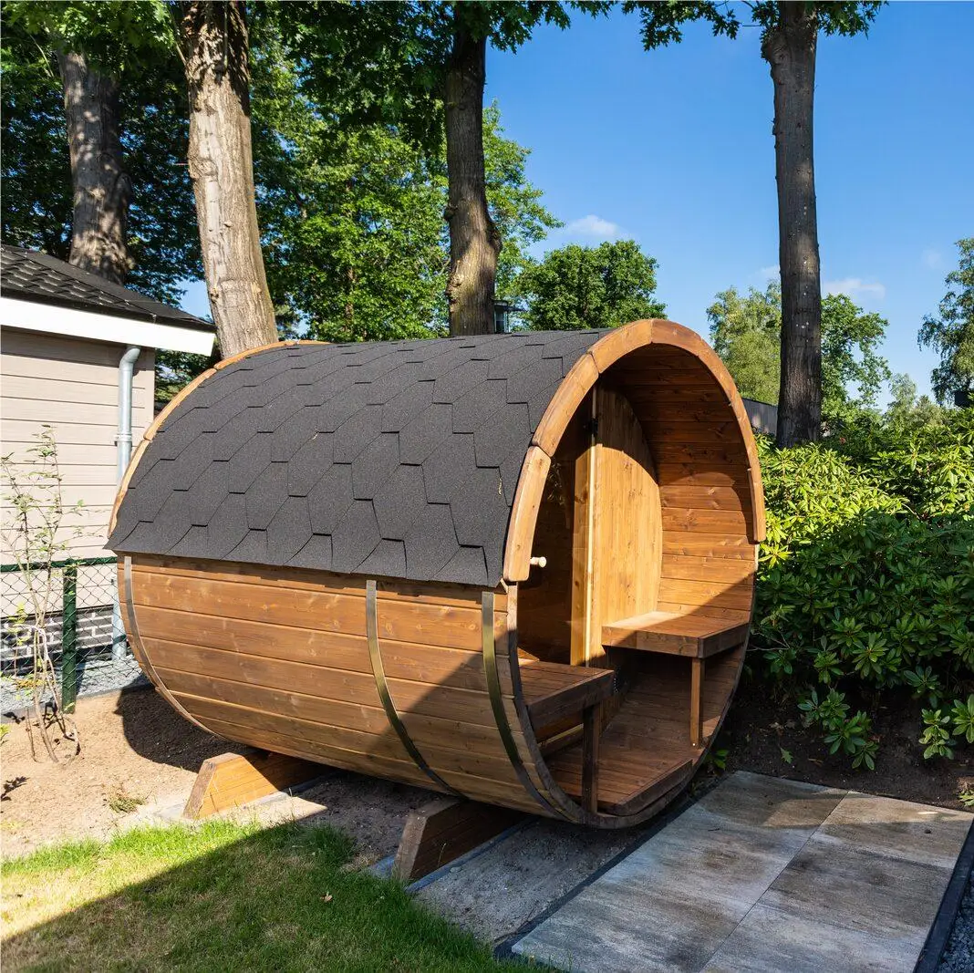 Cheapest 4 Person Outdoor Wood Barrel Traditional Sauna Room