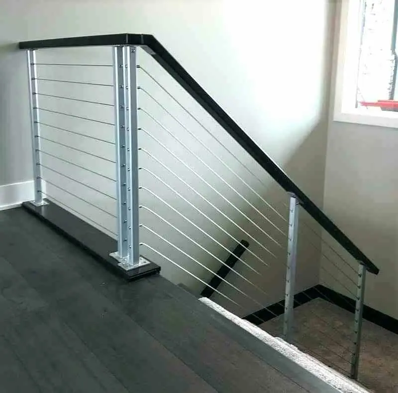 CBMmart Modern Outdoor Glass Railing Stair Balustrades Stand Column Railing with Handrail Stainless Steel Balcony Glass Railing