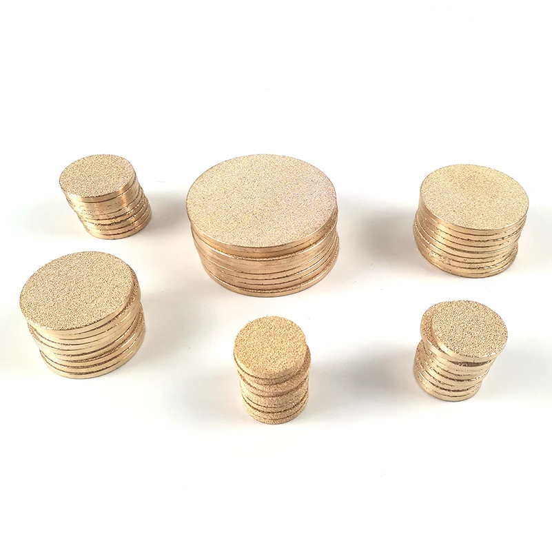 Индивидуальный латунный сетчатый фильтр 1-мкм, диск из спеченной бронзы с пористым камнем для фильтрации загрязнений