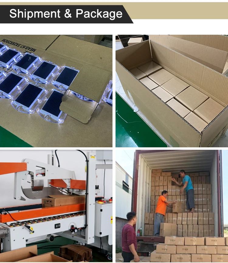 circular two directions solar powered leveled road stud reflector pavement marker