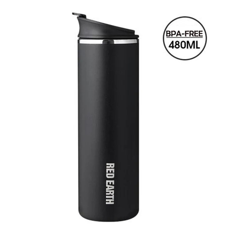 480ml 16 oz double wall hiking water bottle sports straight fitness insulated water bottle