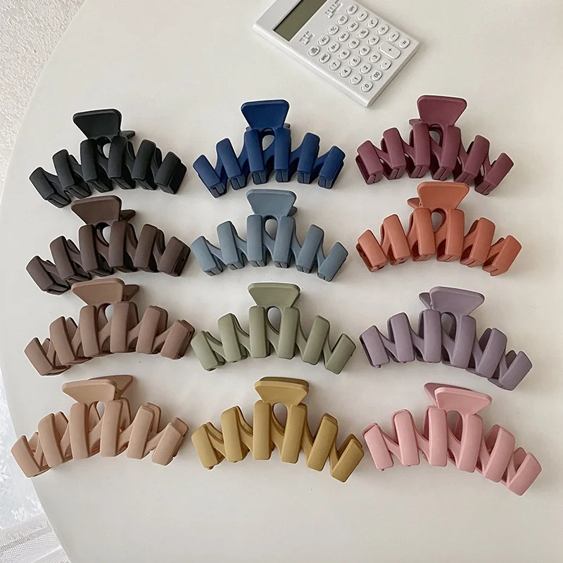 new winter zigzag shape matte candy color crab clip geometric resin hair claw clip