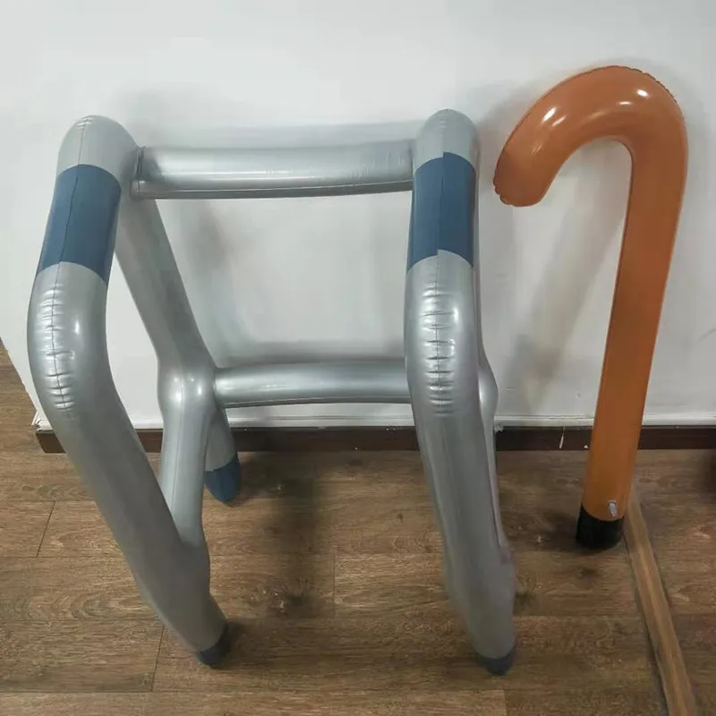 Silver color Inflatable Zimmer Frame Blow Up Novelty Dress Up Prop Accessory