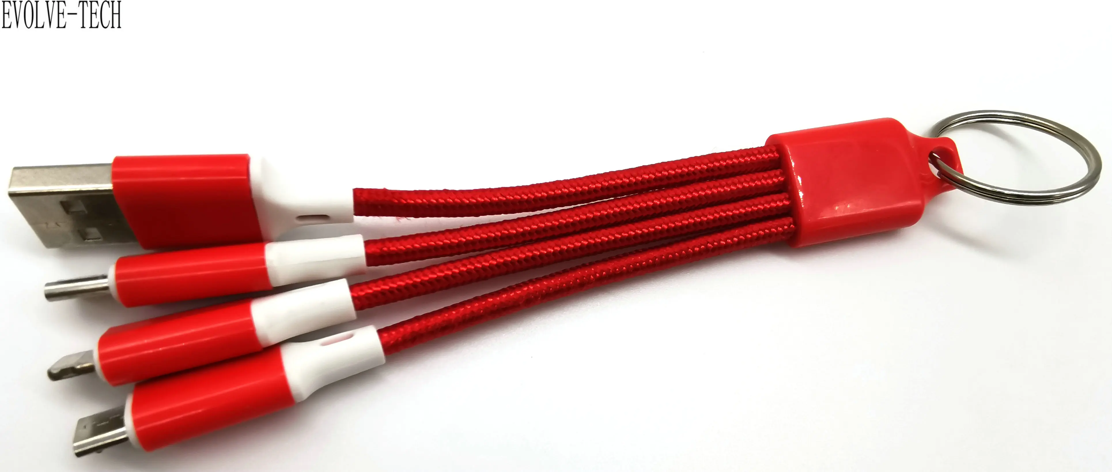  0 13 М Портативный Плетеный Многофункциональный 3 в 1 брелок USB зарядный кабель Быстрая зарядка 8pin micro type c