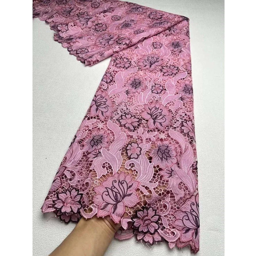 2024 Hot Sale Wholesale Price London Lace Fabric Design China Wholesale Cotton Guipure Lace Fabric For African Women Dress