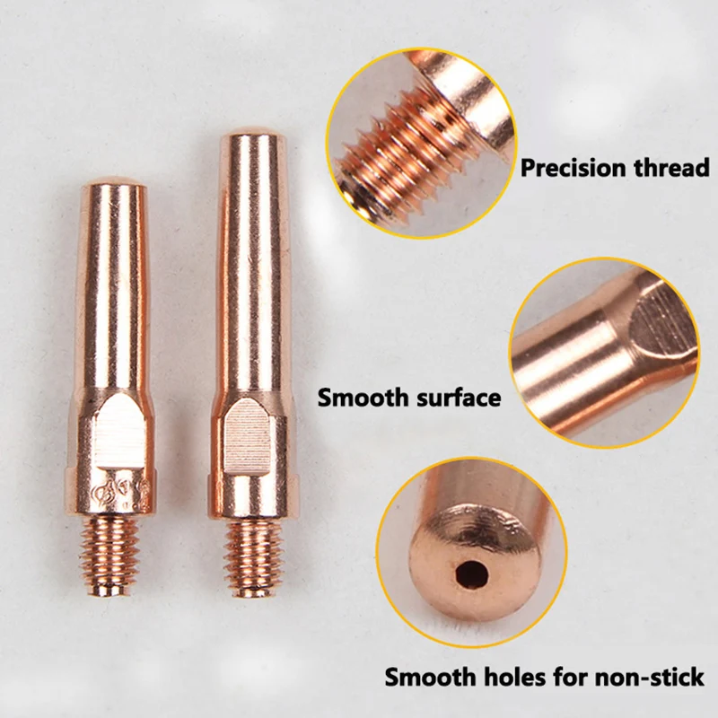 RHK TECH Wholesale MIG Welding Torch Consumables M6x45mm CuCrZr Welding Contact Tips for 200A 350A 500A MIG Torch