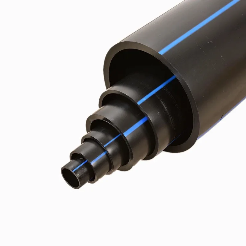 hdpe tubes pn10 pe100 hdpe pipe 110mm poly pe water pipe Large Diameter PE100 Underground perforated hdpe drainage pipe
