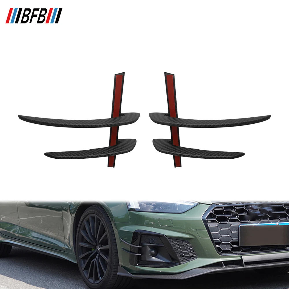 BFB Real Dry Carbon Fiber Front Bumper Lip Side Canards Side Splitters For Audi A5 S5 2023