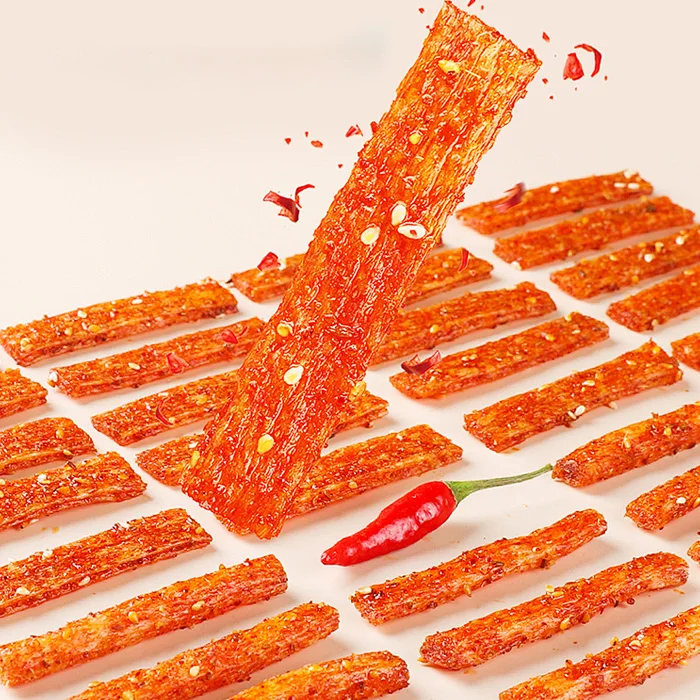 Popular Chinese Hot Spicy Latiao Gluten Grain Snacks Exotic Asian Spicy Strip Snacks Latiao