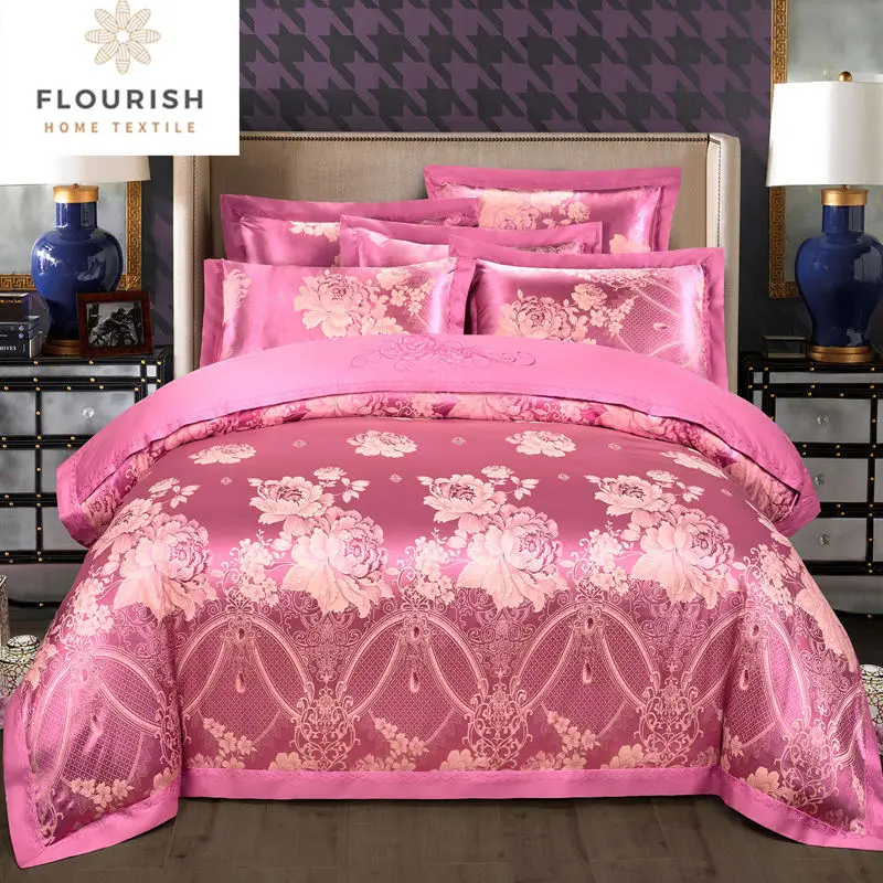 Оптовая продажа роскошный комплект постельного белья Flourish из хлопчатобумажной ткани Королевский