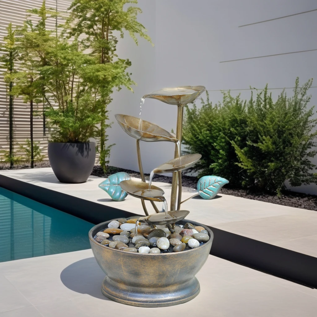 High Quality Metal Home Decor Sculpture Elegant Water Fountain for Home Decoration