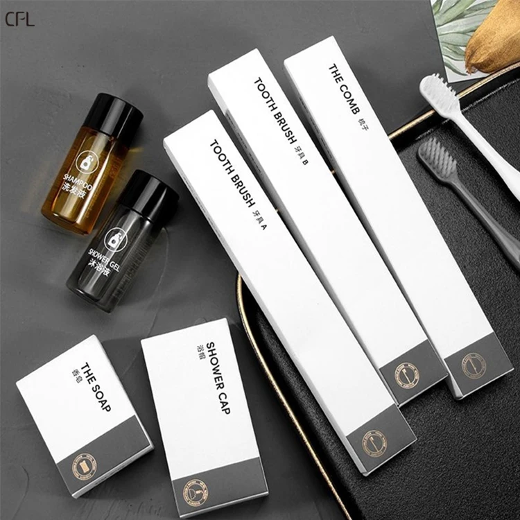Customized Eco Biodegradable Disposable Mini Packaging Hotel Soap and Shampoo Bottle Amenities Set for
