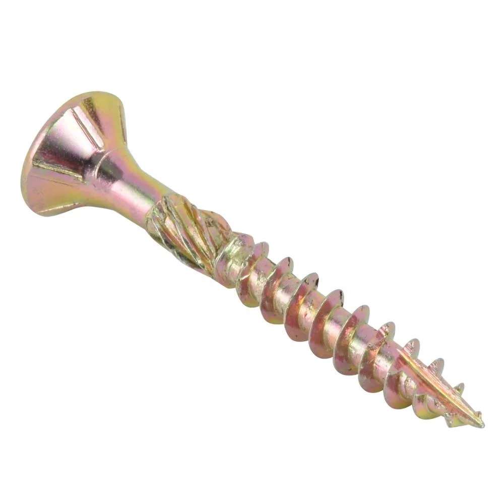 Винты из углеродистой стали с двойной потайной головкой и желтым оцинкованным покрытием