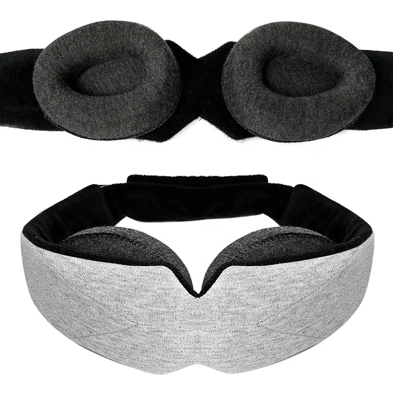 2022 Best Cotton 3D Memory Foam Eyemask Sleep Contoured Sleeping Mask Blindfold For Travel Nap Adjustable 3D Eye Mask