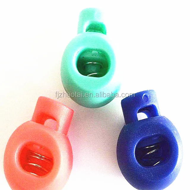 wholesale cord lock stopper elastic ropes cord lock plastic cord rope lock double5mm 7mm  10mm holes stopper