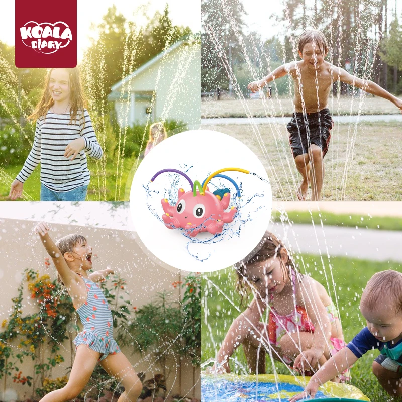 Summer Outdoor Water Toys, Octopus Sprinkler Toys with Wiggler Tubes, Outdoor Water Spray Sprinkler for Kids