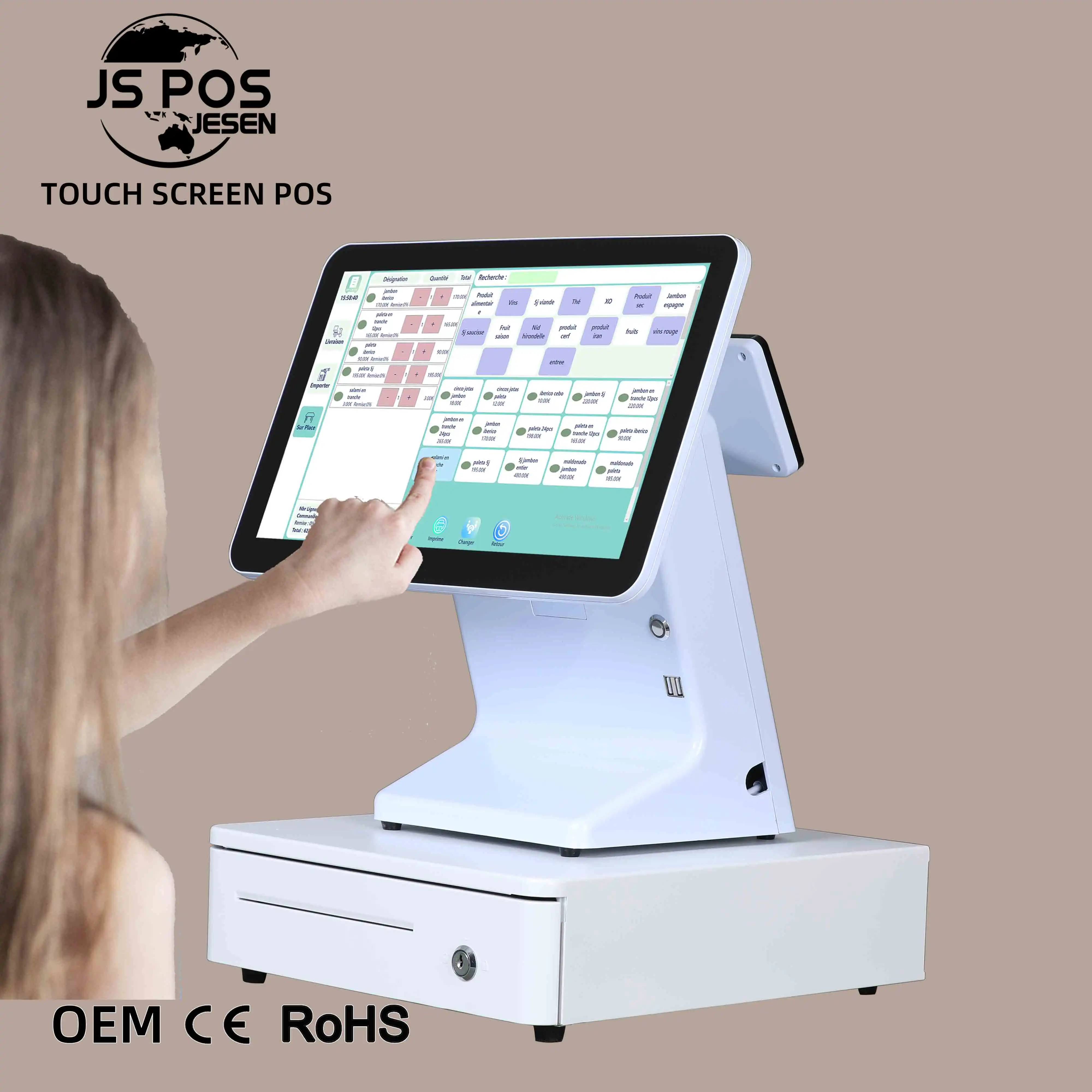 Pos Machine 80mm Thermal Paper Pos System Cash Register Windows System