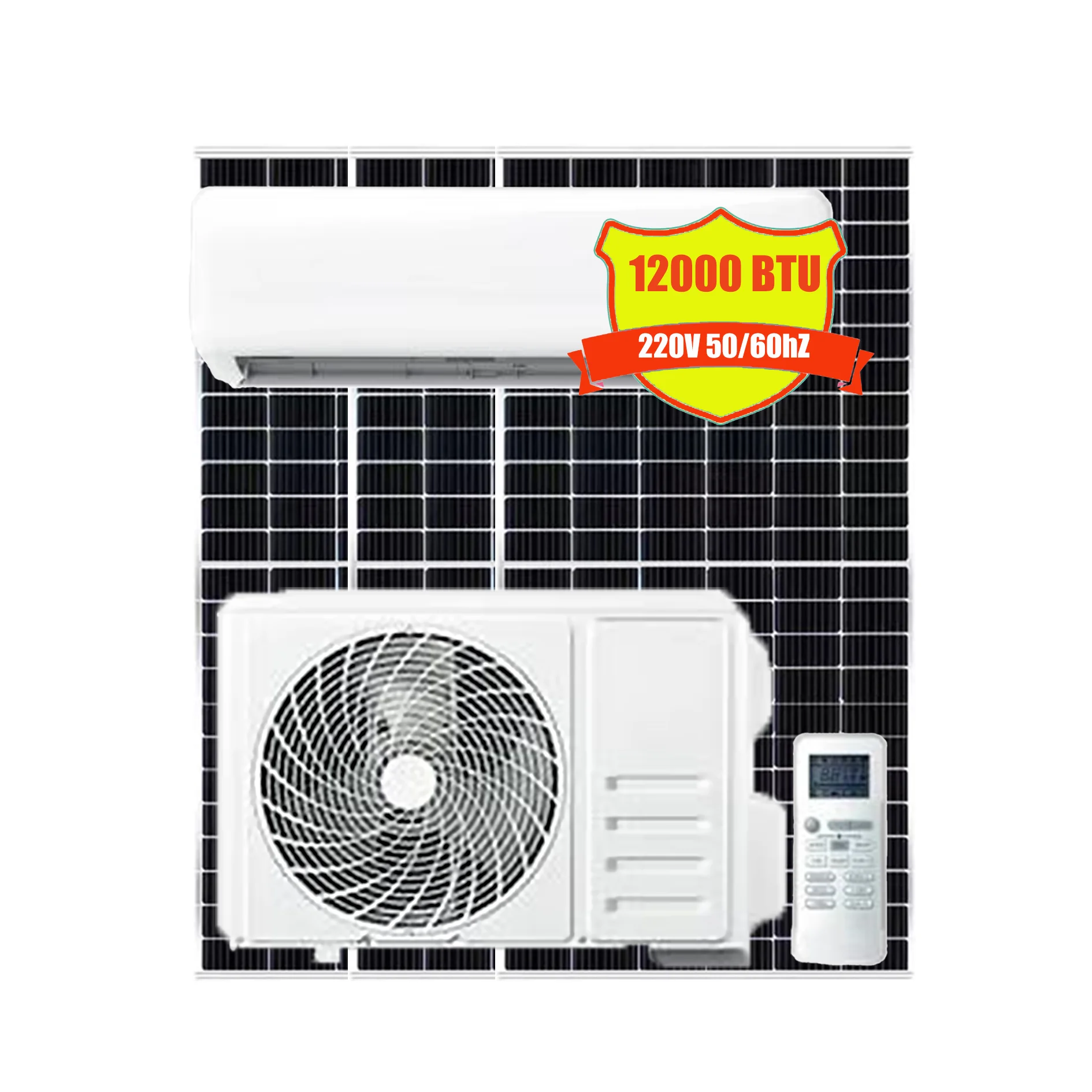 12000Btu/1Ton/1.5HP солнечный кондиционер для дома настенный монтаж с солнечной батареей PV Панель